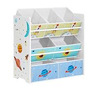 SONGMICS Étagère pour chambre d'enfant, étagère pour enfant avec 7 boîtes de rangement