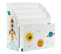 SONGMICS Étagère pour Jouets, 3 Compartiments Bibliothèque pour Enfants, Boîte à Jouets Mobile, avec roulettes, Multi-Usage, pour Chambre d'enfant et Salle de Jeux, Blanc GKR41WT