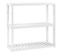 SONGMICS Étagère Salle de Bain Bambou, 3 Niveaux, Support pour Plantes, Réglable, sur Pieds ou à Suspendre, pour Salon, Salle à Manger, Balcon, Cuisine, Blanc BCB13W