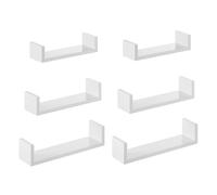 SONGMICS Étagères Murales Suspendues, Lot de 6, Capacité 10 kg | Tablettes Flottantes, Longueur 30/35/40 cm, Décoration Salon, Bureau, Salle de Bain, Cuisine, Blanc Nuage