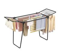 SONGMICS Étendoir à Linge Pliable en Acier, Espace de Séchage de 16,6 m, 158 x 53 x 93 cm, Noir, d'Intérieur et d'Extérieur, Collection BUNJI LLR520BH01