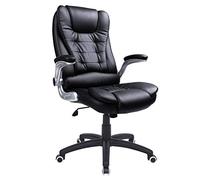 SONGMICS Fauteuil de Bureau à Dossier Haut, avec Appui-tête, Assise rembourrée, Accoudoirs Pliables, Ergonomique, Noir OBG51B