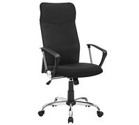 SONGMICS Fauteuil de Bureau, Chaise Ergonomique, Siège Pivotant, Assise Rembourrée, Réglable en Hauteur et Inclinable, Capacité de Charge 120 kg, Noir OBN034B01