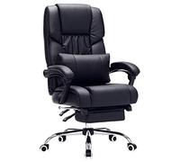 SONGMICS Fauteuil de bureau Chaise pour ordinateur avec repose-pied pliable dossier réglable PU OBG71B