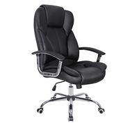 SONGMICS Fauteuil de Bureau, Large Assise rembourrée, avec Appui-tête, Hauteur réglable, Ergonomique, Noir, OBG57B