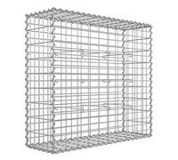Gabion pierre 100 × 90 × 30 cm Colonne Banc de jardin mur en pierre galvanisé GGB193 SONGMICS