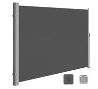 SONGMICS GSA180TG Store latéral avec Caisson en Acier, résistant à la Rouille, Extensible, Brise-Vue, Protection Solaire, occultant, pour Balcon, terrasse, Jardin, Anthracite, 180 x 300 cm