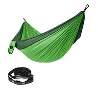 SONGMICS Hamac Ultraléger Portable et Respirant pour 2 Personnes en Parachute Nylon Charge Max. 300 kg 300 x 200 cm avec Fixation Premium pour Voyage Outdoor Camping Jardin GDC20GN