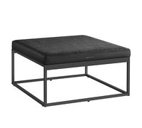 SONGMICS Home Banc, Table Basse Carrée, Repose-Pieds, Capacité 300 kg | Partie Supérieure Réversible, Siège Rembourré, Minimaliste, Cadre en Acier, Noir d’Encre, Collection LUIZ LOM077B01