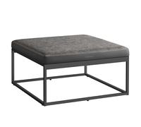 SONGMICS Home Luiz Collection - Banc, Table Basse Carrée, Repose-Pieds, Partie Supérieure Réversible, Siège Rembourré, Minimaliste, Cadre en Acier, Capacité 300 kg, Salon, Gris Tourterelle LOM077G01