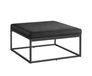SONGMICS Home Luiz Collection - Banc, Table Basse Carrée, Repose-Pieds, Partie Supérieure Réversible, Siège Rembourré, Minimaliste, Cadre en Acier, Capacité 300 kg, Noir d’Encre LOM077B01