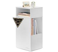SONGMICS Home Table de Chevet, Assemblage Ultra-Rapide sans Outils Toolless, Table de Nuit Fine avec Tiroir pour Petit Espace Chambre Salon, 30 x 25 x 59,4 cm, Blanc Neige LET911WE01
