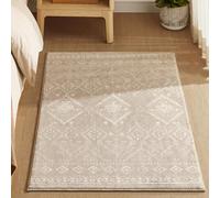 SONGMICS HOME Tapis Décoratif, Tapis de Chambre 61 x 92 cm, Antidérapant, pour Salon, Lavable en Machine, Style Bohème, Beige Cappuccino TAR024K01V1