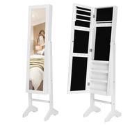 Songmics jbc77 W Armoire à bijoux et miroir deux dans un support, blanc, 35 x 35 x 153 cm