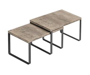 SONGMICS KCS020X02 Lot de 2 étagères à épices empilables en métal et matériau dérivé du bois Noir d'encre grège chiné