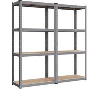 SONGMICS Lot de 2 Étagère de Rangement à 4 Niveaux 40 x 80 x 160 cm Capacité 520 kg Planches Réglables Style Industriel pour Gris