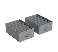 SONGMICS Lot de 6, Organisateur à 6 Compartiments, Boîtes de Rangement, Panier, 42 x 30 x 17 cm, pour Pantalons, Vêtements, Gris Touterelle RUS009G03