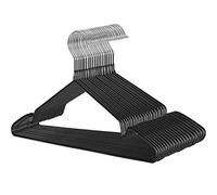 SONGMICS Lot de 20 Cintres en Fer Revêtement en PVC Crochets rotatifs 360︒ Antiglisse Longueur Noir CRI33B-20
