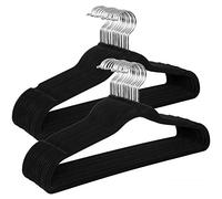 SONGMICS Lot de 30 Cintres Velours Adulte, Longueur 41,5 cm, Fins, Grande Capacité de Charge, avec Crochets Pivotants à 360°, pour Manteaux, Chemises, Noir et Argent CRF26BK