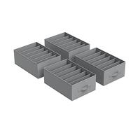 SONGMICS Lot de 6, Organisateur à 6 Compartiments, Boîtes de Rangement, Panier, 42 x 30 x 17 cm, pour Pantalons, Vêtements, Gris Touterelle RUS009G03