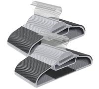 SONGMICS Lot de 50 cintres en Plastique Robuste, Ouverture en Forme de S, Gain de Place, Crochet pivotant à 360°, 41,9 cm de Large, Gris Clair et Gris foncé UCRP41G-50