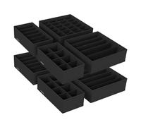 SONGMICS Lot de 8 Séparateurs de Tiroirs, Organiseur de Sous-vêtements Pliables, pour Soutiens-gorge, Culottes, Chaussettes et Cravates, Boîtes de Rangement en Tissu pour Armoires, Noir RUS008B01