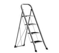 SONGMICS Marchepied 4 Marches Pliable, Escabeau, Verrou de Sécurité, Facile à Ranger, Charge 150 kg, Gris Tourterelle GSL004G01