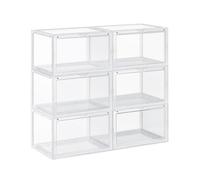 SONGMICS Meuble à Chaussures,Lot de 6 Boîte de Rangement,en Plastique,Pointure Jusqu’à 46,Transparent LSP06CW