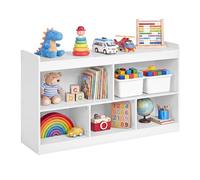 SONGMICS Meuble de Rangement pour Enfants, Bibliothèque | Meuble de Rangement pour Enfants, avec 6 Compartiments, Style Moderne Basique, Blanc, Collection CUSTOS GKR052WZ01