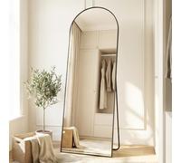 SONGMICS Miroir Intégral, 160 x 50 cm, Miroir Arqué sur Pied, à Poser au Sol, Cadre en Alliage d’Aluminium, Verre Trempé, pour Chambre, Salon, Dressing, Noir d'encre LFM031B01