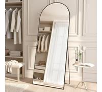 SONGMICS Miroir Intégral, 165 x 60 cm, Miroir Arqué sur Pied, à Poser au Sol, Cadre en Alliage d’Aluminium, Verre Trempé, pour Chambre, Salon, Dressing, Noir d'encre LFM039BD01