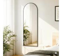 SONGMICS Miroir Intégral Suspendu, 120 x 40 cm, Miroir Courbé, Cadre en Alliage d'Aluminium, Verre Trempé, pour Chambre, Salon,Dressing, Noir d'encre LFM033B01