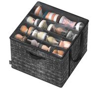 SONGMICS Organisateur de Chaussures, jusqu'à 16 Paires, Boîte de Rangement pour Chaussures, Poignées, Couvercle Transparent, pour Chambre, Entrée, Armoire, Noir d’Encre LSP601B01