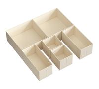 SONGMICS Organisateur de Tiroir, Boîte de Rangement pour Sous-vêtements, Lot de 6, pour Chaussettes, Soutiens-gorge, Culottes, Cravates, Écharpes, Beige Sable RDZ006Y01