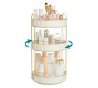 SONGMICS Organisateur Maquillage Rotatif, Rangement Maquillage, 3 Niveaux, Séparable, Rangement de Bijoux pour Toilette, Chambre à Coucher, Salle de Bain, Blanc Nuage JKA011W01