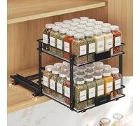 SONGMICS Organiseur de Cuisine, Étagère sous Évier, 2 Paniers Coulissants, Empilable, pour Rangement dans Placard, sous Lavabo, avec Tiroirs, pour Cuisine, Salle de Bain, Noir KCS119B101