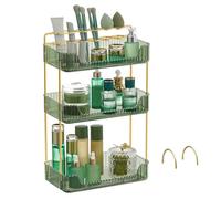 SONGMICS Organiseur de Maquillage pour Coiffeuse à 3 Niveaux, Vert UJKA013C01