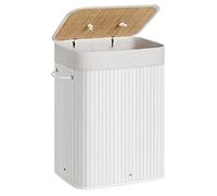 SONGMICS Panier à linge, en bambou, avec sac à linge amovible, 72 L