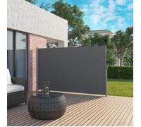 SONGMICS Paravent extérieur 160 x 350 cm (H x L), Store latéral pour Balcon et terrasse, Pare-Soleil, Gris foncé GSA165G02