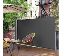 SONGMICS Paravent extérieur rétractable, 160 x 450 cm (H x L), Store Latéral, Gris Anthracite GSA569G01