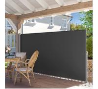 SONGMICS Paravent extérieur rétractable, 180 x 450 cm (H x L), Store Latéral, Gris Anthracite