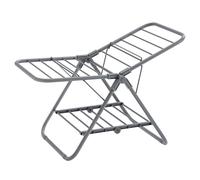 SONGMICS Petit Étendoir à Linge, Séchoir Pliable à 2 Niveaux, Gain de Place, en Métal, pour Petits Vêtements, Serviettes, Salle de Bain, Balcon, 44 x 101 x 54 cm, Gris Tourterelle LLR504G01