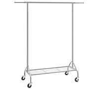 SONGMICS Portant à Vêtement Charge maximale 50 kg Métal chromé Barre extensible avec roulettes HSR02S