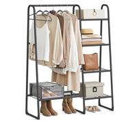 SONGMICS Portant à Vêtement, Penderie à Vêtements, 5 Étagères de Rangement, Structure en Métal, 40 x 101,7 x 153,3 cm, pour Chambre, Salon, Entrée, Noir d'encre HSR138B01