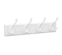 SONGMICS Porte-manteau Mural, Patère Murale, Vestiaire avec 4 Crochets Triples en Métal, Meuble pour Entrée, pour Sac, Manteaux, Couloir, Salon, Chambre, Blanc LHR30WT