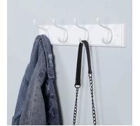 SONGMICS Porte-manteau mural Portant à vêtement avec 4 crochets pour entrée salle de bain Blanc LHR23WT