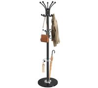 SONGMICS Porte-Manteau sur Pied en Acier, 18 Crochets Rotatifs | Vestiaire d'Entrée, 37 x 37 x 175 cm, Base en Marbre, Porte-Parapluie, Bureau, Noir d'encre, Collection ALAN RCR091BH01
