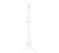 SONGMICS Portemanteau, Portant à Vêtement d’Entrée, en Métal, sur Pieds, 178 cm, avec 12 Crochets Arrondis, pour Vêtements, Manteaux, Chapeaux, Sacs, Blanc Perle RCR017W01