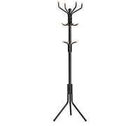 SONGMICS Portemanteau, Portant à Vêtement d’Entrée, en Métal, sur Pieds, 182 cm, avec 12 Crochets Arrondis, pour Vêtements, Manteaux, Chapeaux, Sacs, Noir RCR19B