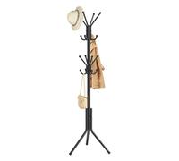 SONGMICS Portemanteau, Portant en Métal, Rangement pour Vêtements, Sacs et Chapeaux, Hauteur 175 cm, avec 16 Crochets, pour Entrée, Salon, Chambre, Noir d'Encre RCR081BH01
